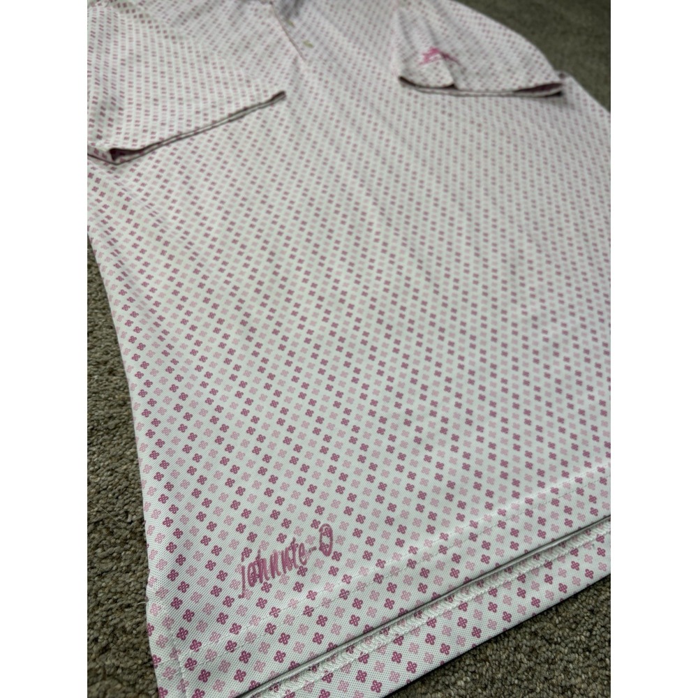 Johnnie-O Shirt Mens M Pink Taffy Barnett Polo Golf UPF 50 Performance Stretch - Picture 8 of 8